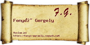 Fenyő Gergely névjegykártya